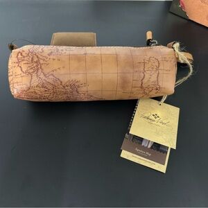 Patricia Nash Map Print Island oblong case  Leather Map Print Pouch